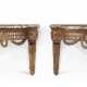 A PAIR OF LOUIS XVI GILTWOOD HANGING CONSOLES - фото 1