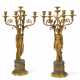A PAIR OF FRENCH ORMOLU AND BLEU TURQUIN MARBLE FIVE LIGHT CANDELABRA - photo 1