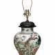 A CHINESE FAMILLE VERTE PORCELAIN BALUSTER JAR, MOUNTED AS A LAMP - photo 1
