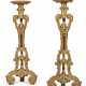 A PAIR OF REGENCE STYLE GILTWOOD TORCHERES - photo 1