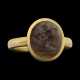 A ROMAN BROWN CHALCEDONY RINGSTONE WITH A PYGMY - photo 1