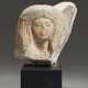 AN EGYPTIAN LIMESTONE PORTRAIT HEAD OF A WOMAN - фото 1