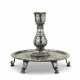 A VERY LARGE SILVER-INLAID BIDRI CANDLESTICK AND TRAY - фото 1