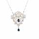 Sapphire-Diamond-Pendant-Necklace - фото 1