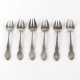 Set of six silver oyster forks. France. - Foto 1