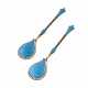 A pair of silver spoons with enamel. - Foto 1