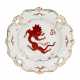 Grand plat en porcelaine à motifs chinois et dragon. Weimar. GDR. PHG Handgemalt. - photo 1