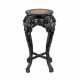 Carved Chinese vase stand, ebony with marble. - photo 1