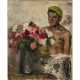 Paul Mathias Padua. Junger Mann mit gelber Mütze vor Blumenstrauß - Foto 1