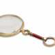 A GUILLOCHÉ ENAMEL TWO-COLOR GOLD-MOUNTED MAGNIFYING GLASS - фото 1