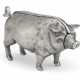 A GEORGE V SILVER PIG-FORM NOVELTY TABLE BELL - фото 1