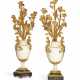 A PAIR OF RESTAURATION ORMOLU-MOUNTED WHITE MARBLE FLOWER-FORM CANDELABRA - photo 1