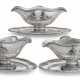 A SET OF THREE GERMAN SILVER SAUCE BOATS ON FIXED STANDS - photo 1