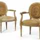 A PAIR OF LOUIS XVI CREAM PAINTED FAUTEUILS - photo 1