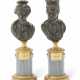 A PAIR OF FRENCH PATINATED-BRONZE, ORMOLU AND BLEU TURQUIN BUSTS - photo 1