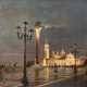 "Venedig-Piazza San Marco am Abend", Öl/ Karton, unsign., 41x50,5 cm, Rahmen - Foto 1