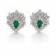 Emerald-Diamond-Ear Clip Ons - фото 1