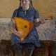 SHEVANDRONOVA, IRINA (1928-1993) Girl with Balalaika , signed and dated 1964, also further signed, titled in Cyrillic, dated and with a pencil drawing of a cart on the reverse. - Foto 1