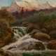 August Lohr. Mexican Mountain Landscape with a Waterfall in front of the Iztaccíhuatl - photo 1