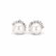 Pair of stud earrings with mabé pearl setting - фото 1