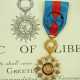 Liberia: Orden des Sterns von Afrika, Offiziersdekoration, im Etui, mit Urkunde für Otto Rathje. - фото 1