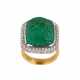 Impressive 18K gold ring with emerald and diamonds. - Foto 1