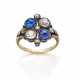 Old mine and rose cut diamond, cabochon sapphire, yellow gold and silver ring, diamonds in all ct. 0.95 circa, sapphires in all ct. 1.50 circa, g 5.40 circa size 16/56. | | Appended short report CISGEM n. 26448 24/11/2023, Milano - фото 1
