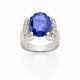 Oval ct. 8.00 circa sapphire and diamond white gold ring, g 13.98 circa size 14/54. | | Appended gemmological report CISGEM n. 27043 15/02/2024, Milano - Foto 1