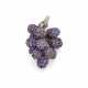 Amethyst pavé and white gold grape shaped pendant, g 7.98 circa, length cm 3 circa. Marked 266 NA and French import mark. - photo 1
