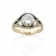 Round ct. 2.40 circa diamond, gold and silver ring, g 4.85 circa size 20/60. (defects) - фото 1