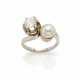 Old mine ct. 1.10 circa diamond and natural saltwater pearl white gold contrarié ring, mm 7.50 x 7.70 circa pearl, g 5.36 circa size 12/52. | | Appended short report CISGEM n. 27461 15/04/2024, Milano - photo 1