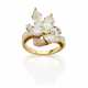 Round, marquise, baguette and pear shaped yellow gold ring, ct. 1.20 circa main diamond, in all ct. 5.00 circa, g 6.47 circa size 12/52. - photo 1