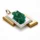 ROMOLO GRASSI | Diamond and rough emerald bi-coloured gold pendant, diamonds in all ct. 2.20 circa, g 34.52 circa, length cm 5.7, width cm 3.2 circa. Signed and marked Romolo Grassi, 662 MI. - photo 1