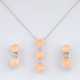 A Coral Diamond Jewellery Set with Pendant and Pair of Earrings. - photo 1