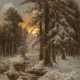 FEDOROV, SEMION (1867-1910) Sunset in the Winter Forest , signed. - фото 1