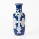 A Blue and White Rouleau Vase with Vase motifs. - photo 1