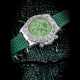 ROLEX. AN ATTRACTIVE 18K WHITE GOLD AUTOMATIC CHRONOGRAPH WRISTWATCH WITH GREEN CHRYSOPRASE DIAL - фото 1