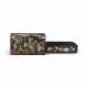 A HARDSTONE AND MOTHER-OF-PEARL EMBELLISHED LACQUERED WOOD RECTANGULAR BOX AND COVER - Foto 1