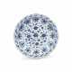 A BLUE AND WHITE `FLORAL SCROLL` BARBED-RIM DISH - photo 1