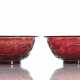 Paar rubinrote Schalen aus Pekingglas - photo 1