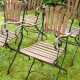 4 Gartenklappstühle, schwarz lackiertes Eisen und Holz, H. 47/94,5cm, Witterungsspuren - Foto 1