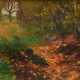 Herbst, Thomas (1848-1915) "Waldlichtung", Öl/Malpappe, verso Nachlassstempel, WVZ 850, 30x39,5cm (m.R. 40,5x50,5cm) - photo 1