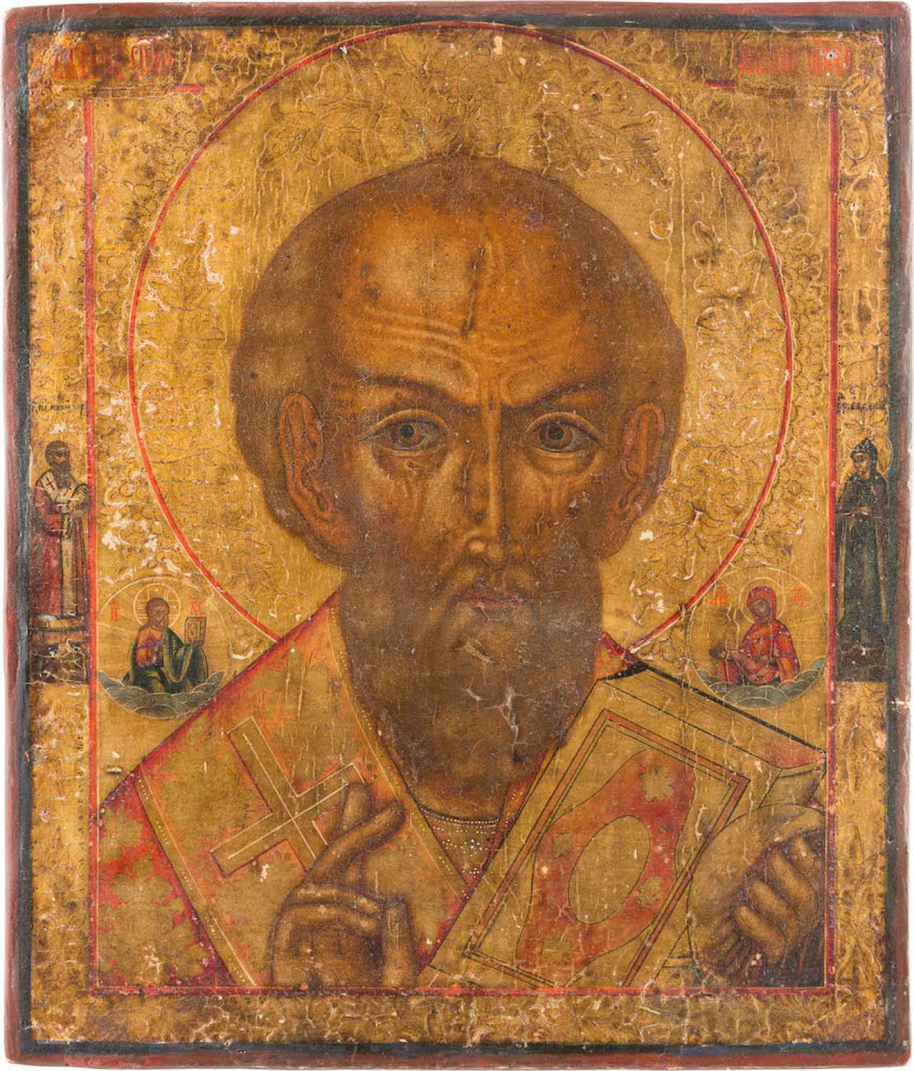 A LARGE ICON WITH ST. NICHOLAS OF MYRA — buy at online auction at ...