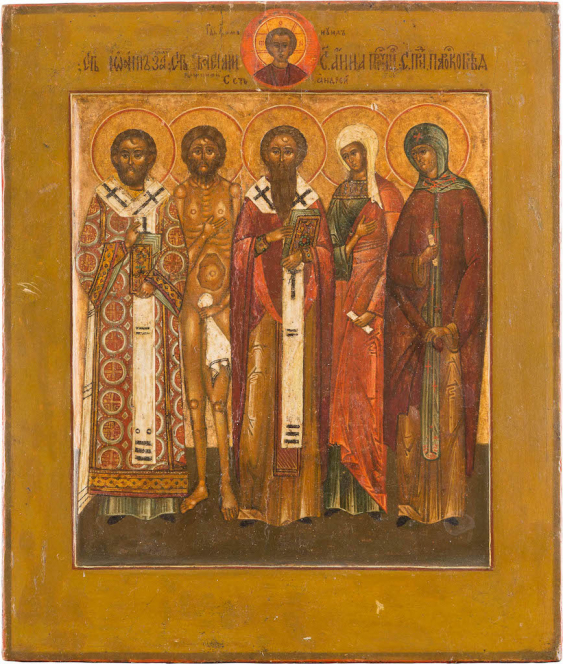 Пять св. Икона пять святых апостолов. Икона избранные святые 18 19 век народная икона. Икона избранные святые фрязь. Икона с пятью святыми.