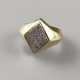 Diamantring - Gelbgold 585/000 (14K), rautenförmiger Ringkop… - Foto 1