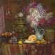 SOLDATENKOV, IGOR (1934-2009) Still Life with Samovar, Melon and Flowers , signed, also further signed, titled in Cyrillic and dated 1995 on the reverse. - Foto 1