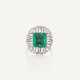 EMERALD AND DIAMOND RING - photo 1