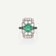 NO RESERVE | ART DECO EMERALD AND DIAMOND RING - фото 1