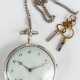 SILVER POCKET WATCH WITH CHAIN ​​AND KEY - photo 1