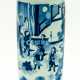 LARGE CHINESE BLUE AND WHITE CERAMIC VASE SHOWING A FIGURAL SCENERY - фото 1